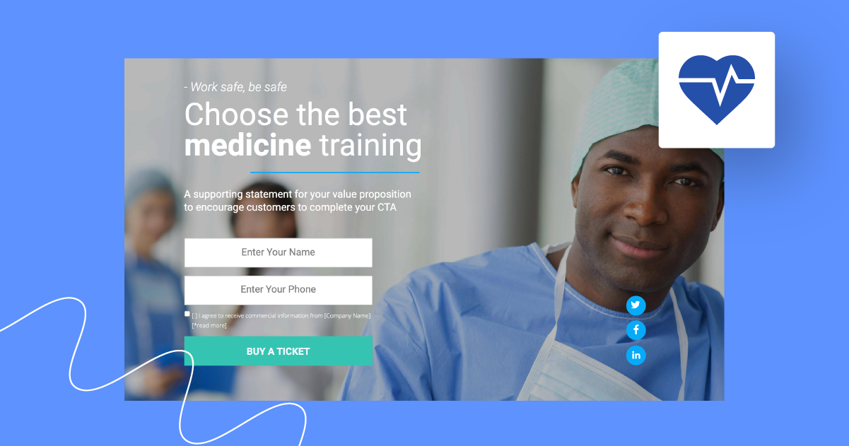 The cover for Healthcare landing page examples post