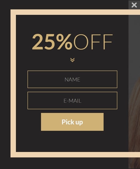 Beauty coupon popup