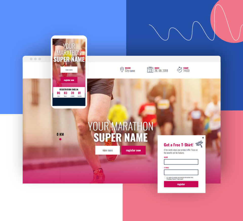 Sports landing pages