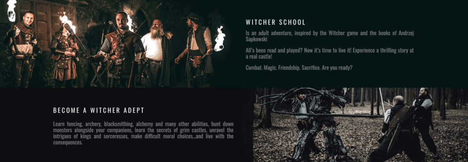 photos section from the witcher school's landing page