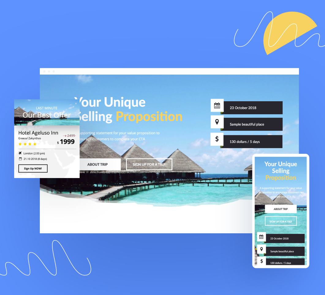 Travel landing page templates cover