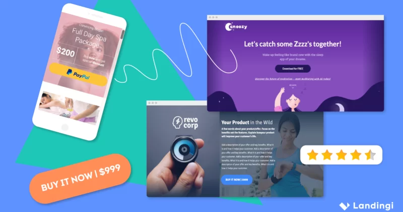 Product landing pages